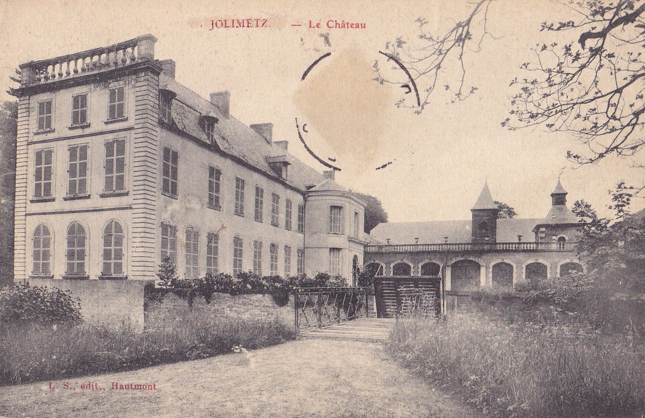 le château de Jolimetz sur une carte postale ancienne