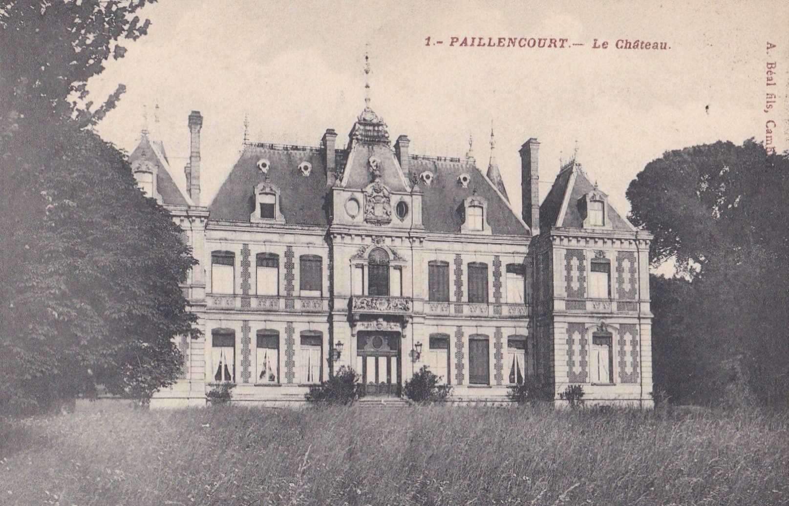 Le-château-de-Paillencourt sur une carte postale ancienne