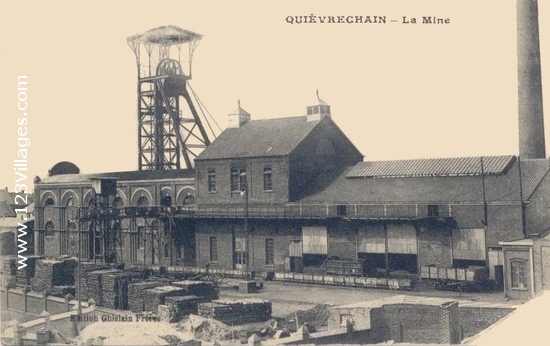 La mine à Quiévrechain sur une carte postale ancienne