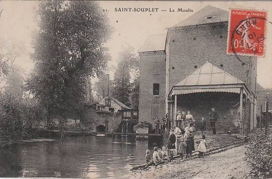 Le moulin de Saint-Souplet sur une carte postale ancienne