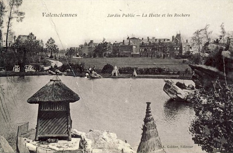 La hutte et le rocher à Valenciennes sur une carte postale ancienne