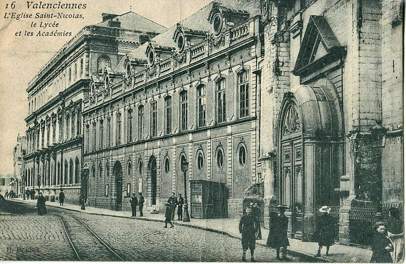 Les Académies de Valenciennes sur une carte postale ancienne