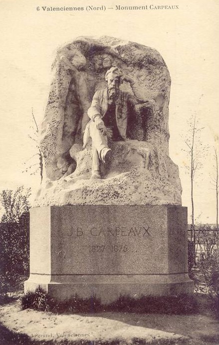 Le Monument Carpeaux à Valenciennes sur une carte postale ancienne
