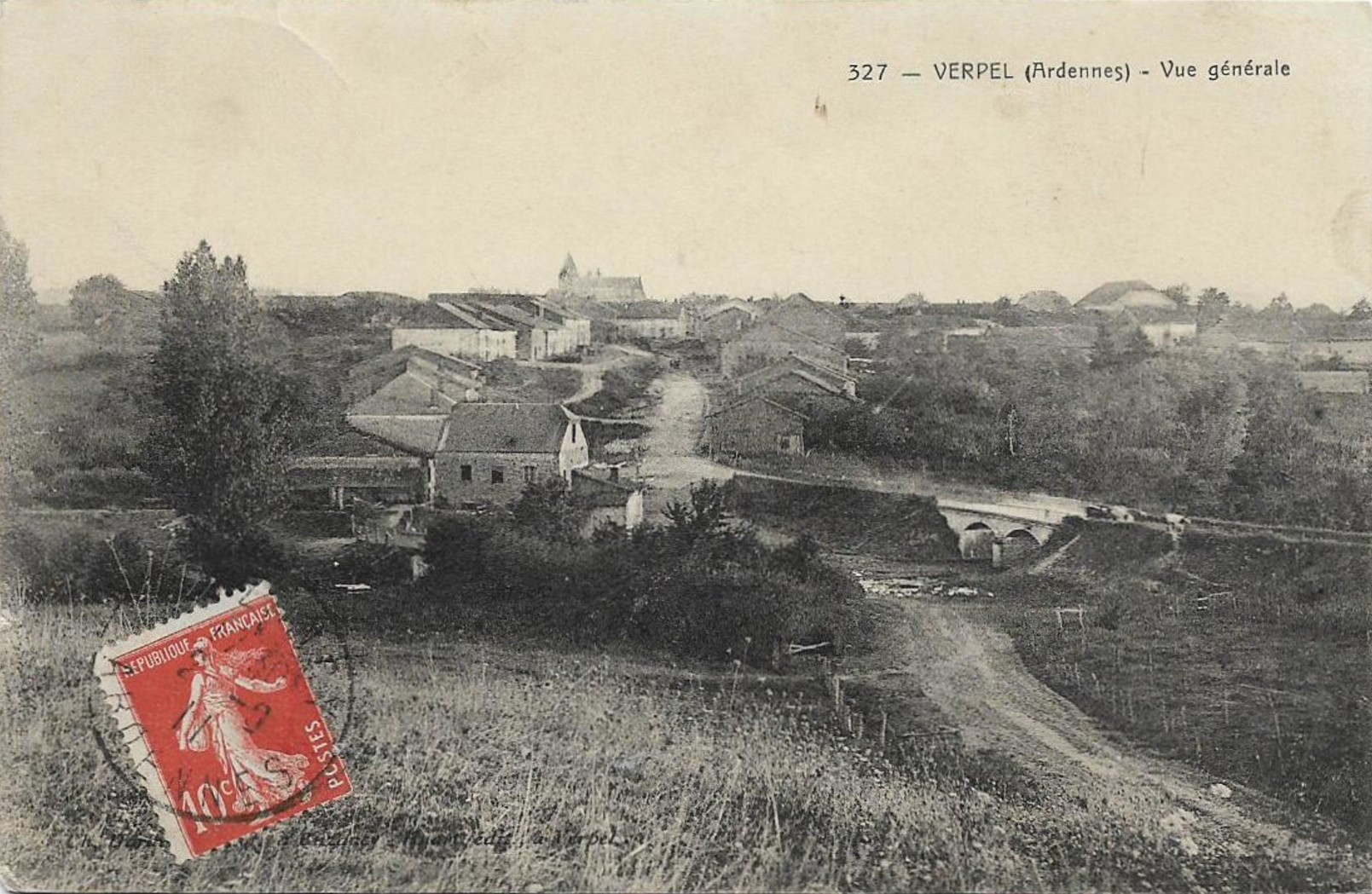 Vue générale de Verpel sur une carte postale ancienne