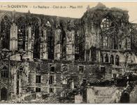 La basilique de Saint-Quentin en ruines (mars 1919)