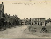 La place du marché à Henin-Lietard après la Guerre