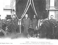 1906 A Lens Greve des mineurs suite a la catastrophe de Courrieres obseque du lieutenant Laucour dans les affrontements avec les grevistes