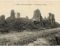 Les ruines de l'église de Lens suite à la Grande Guerre