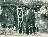 Pont de chemin de fer entre Amiens et Rouen detruit par les Allemands