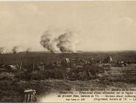 Explosion d'obus allemands à Dompierre pendant la Première Guerre Mondiale